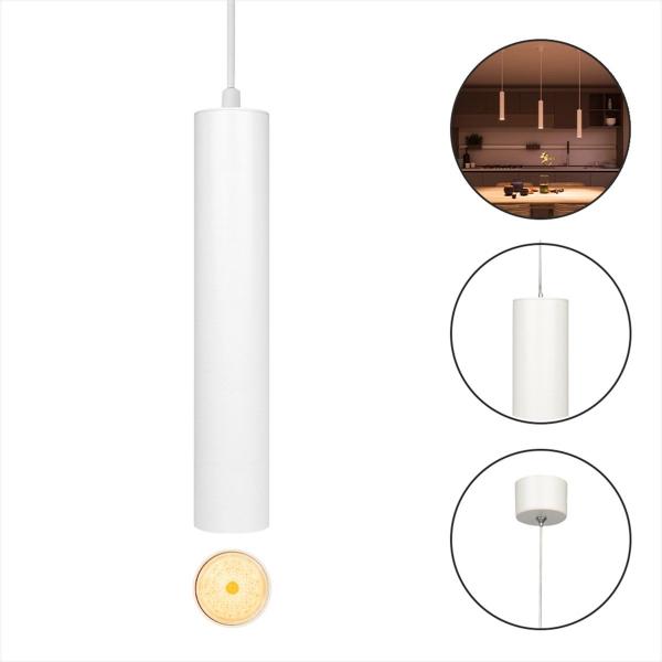 LAMPARA COLGANTE, LUZ CALIDA 2400K, 6W, ATENUABLE,COLOR BLANCO