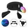 LAMPARA DE SOBREPONER EN TECHO CON FOCO GU10 RGB, 15W, COLOR NEGRO