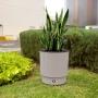 MACETA DE POLIPROPILENO REDONDA GRANDE GRIS 30 CM PARA INTERIOR Y EXTERIOR