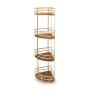 ORGANIZADOR PARA BAÑO ESQUINERO METAL Y MADERA DE ACACIA 4 NIVELES DORADO
