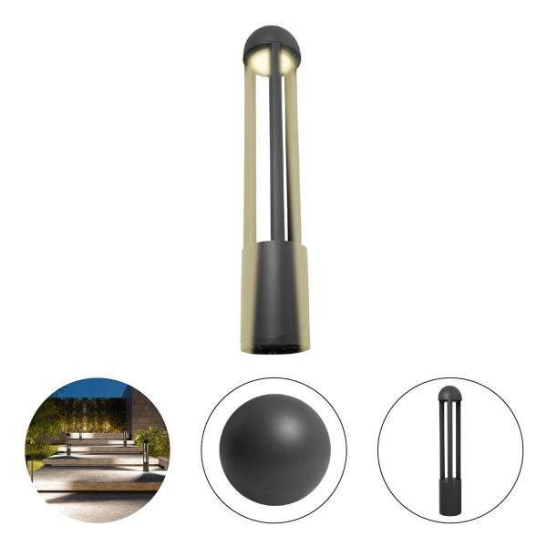 LAMPARA DE PISO LED, TIPO BOLARDO, LUZ CALIDA, 8W, 558LM, USO EXTERIOR