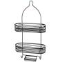 ORGANIZADOR PARA BAÑO COLGANTE METAL 3 NIVELES NEGRO CON VENTOSAS ANTIDESLIZANTE