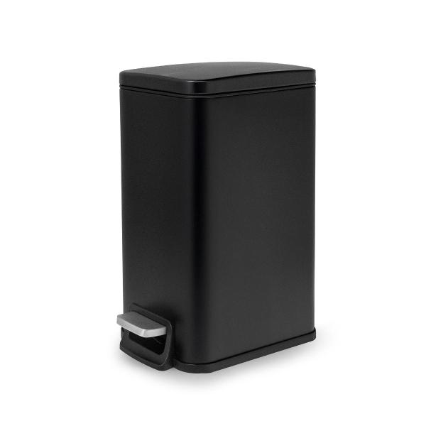 BOTE DE BASURA INTERIOR NEGRO 6 L CON TAPA Y PEDAL RECTANGULAR