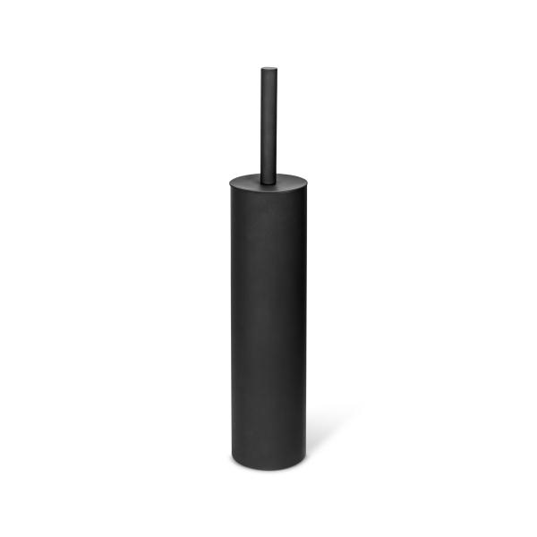 CEPILLO DE BAÑO SANITARIO CERDAS DE PLÁSTICO BASE ALTA ATERCIOPELADA NEGRO METAL