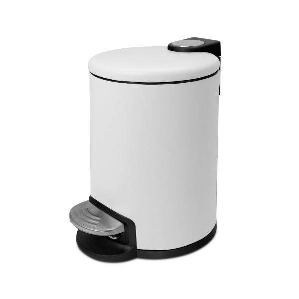 BOTE DE BASURA INTERIOR BLANCO 3 L CON TAPA Y PEDAL