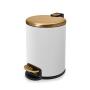 BOTE DE BASURA 5L BLANCO CON DORADO