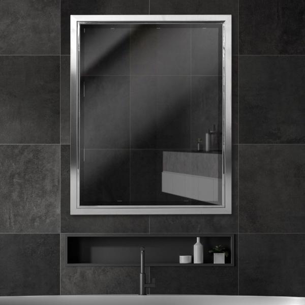 ESPEJO RECTANGULAR 61x76 CM ACABADO CROMO NÍQUEL FINE ART TJ