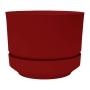 MACETA DE PLÁSTICO REDONDA CHICA ROJA 15 CM CON PLATO