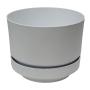 MACETA DE PLÁSTICO REDONDA CHICA BLANCA 15 CM CON PLATO