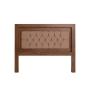 CABECERA KING SIZE DE MDF Y TAPIZADA NOGAL MODERNA CON LUZ PARA RECÁMARA