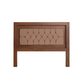 CABECERA KING SIZE DE MDF Y TAPIZADA NOGAL MODERNA CON LUZ PARA RECÁMARA