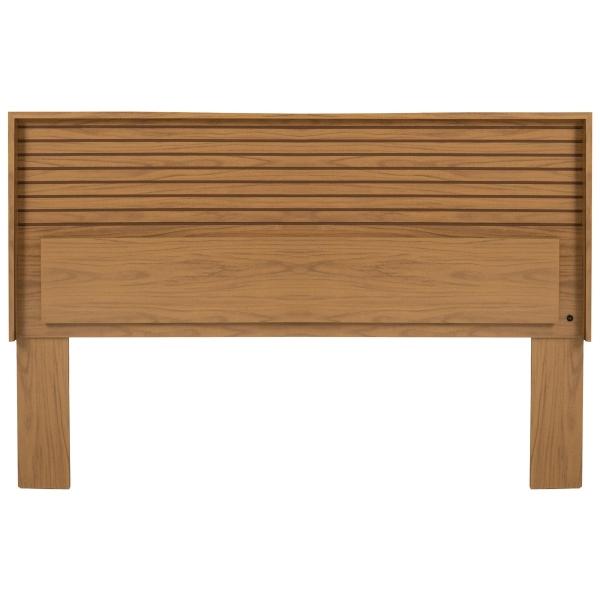 CABECERA KING SIZE DE MDF COLOR NATURAL CON LUZ MODERNA PARA RECÁMARA