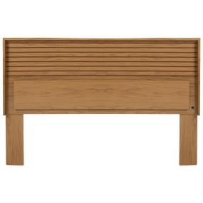 CABECERA KING SIZE DE MDF COLOR NATURAL CON LUZ MODERNA PARA RECÁMARA