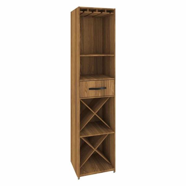 CAVA - MALBEC, ORGANIZADOR PARA VINOS Y COPAS, CON CAJÓN Y PORTABOTELLAS, ESTILO ELEGANTE - COLOR TZALAM