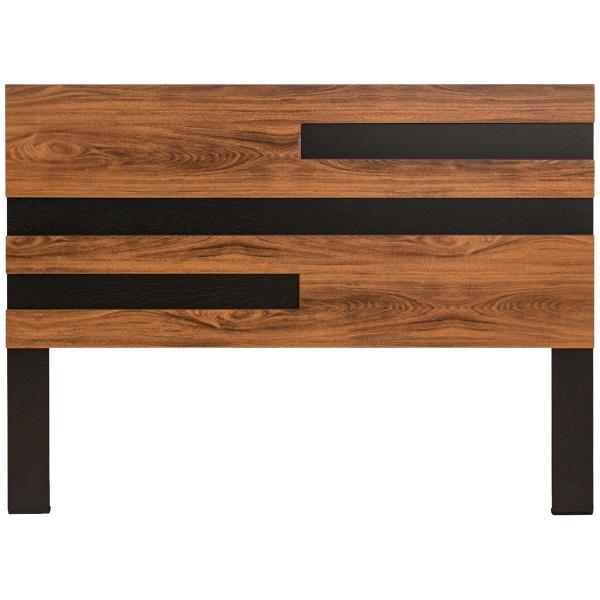 CABECERA KING SIZE MDF NOGAL Y NEGRO MODERNA DECORATIVA PARA RECÁMARA
