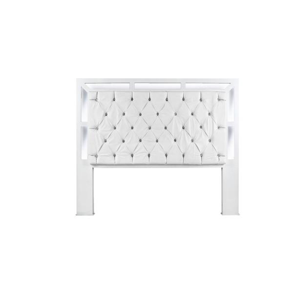 CABECERA KING SIZE MDF BLANCO TAPIZADA MODERNA PARA RECÁMARA