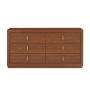CÓMODA CAJONERA DE MDF NOGAL 6 CAJONES PARA RECÁMARA DISEÑO MODERNO ARMADA