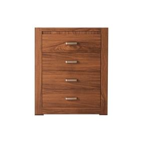 CÓMODA CAJONERA DE MDF NOGAL 4 CAJONES PARA RECÁMARA DISEÑO FUNCIONAL ARMADA