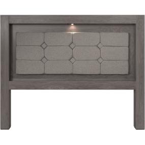 CABECERA KING SIZE MDF GRIS TAPIZADA MODERNA PARA RECÁMARA