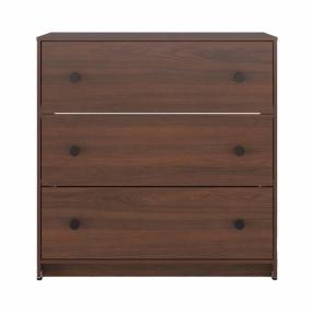 CÓMODA CAJONERA DE MADERA NOGAL 3 CAJONES PARA RECÁMARA MODERNA AMPLIO ALMACENAMIENTO