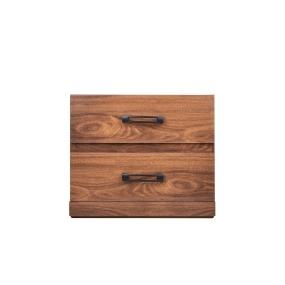BURÓ CON 2 CAJONES COLOR NOGAL - MADERA MDF