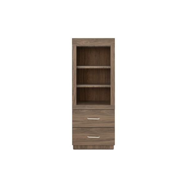 BURÓ CON 2 CAJONES Y 3 COMPARTIMENTOS COLOR GRIS CON JALADERAS DE METAL - MADERA INDUSTRIALIZADA