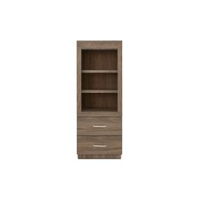 BURÓ CON 2 CAJONES Y 3 COMPARTIMENTOS COLOR GRIS CON JALADERAS DE METAL - MADERA INDUSTRIALIZADA