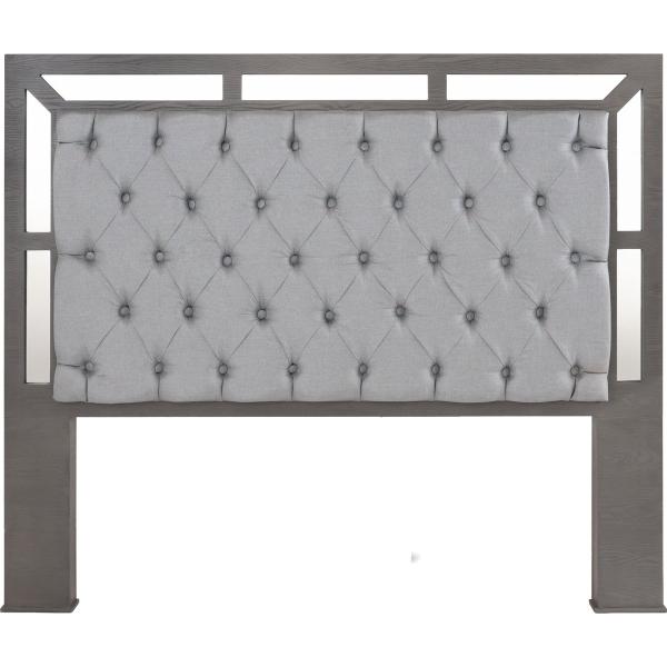 CABECERA KING SIZE MDF GRIS TAPIZADA MODERNA PARA RECÁMARA