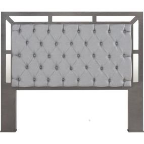 CABECERA KING SIZE MDF GRIS TAPIZADA MODERNA PARA RECÁMARA