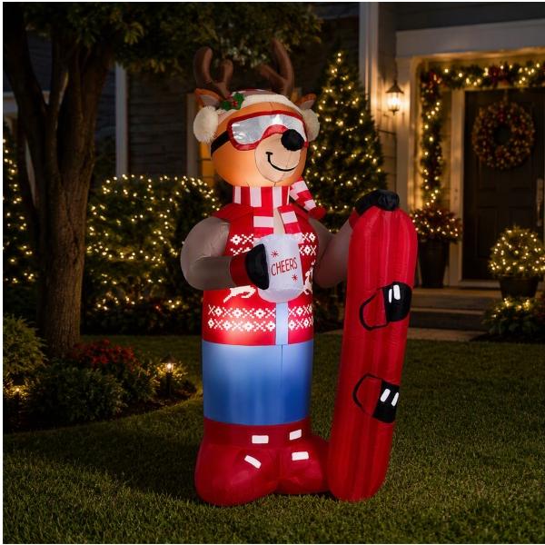 INFLABLE NAVIDEÑO RENO DESPUES DE ESQUIAR CON LUZ LED 1.9 M