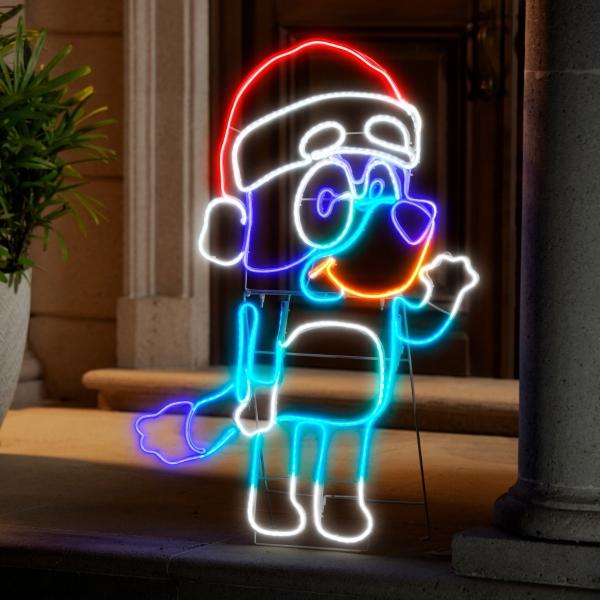 FIGURA NAVIDEÑA BLUEY TIRA LED MULTICOLOR 104 CM