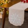 CAMINO DE MESA NAVIDEÑO COPO DE NIEVE BEIGE POLIÉSTER 183 X 33 CM