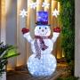 FIGURA NAVIDEÑA MONO DE NIEVE GLITZ CON LUZ LED 216 CM BLANCO