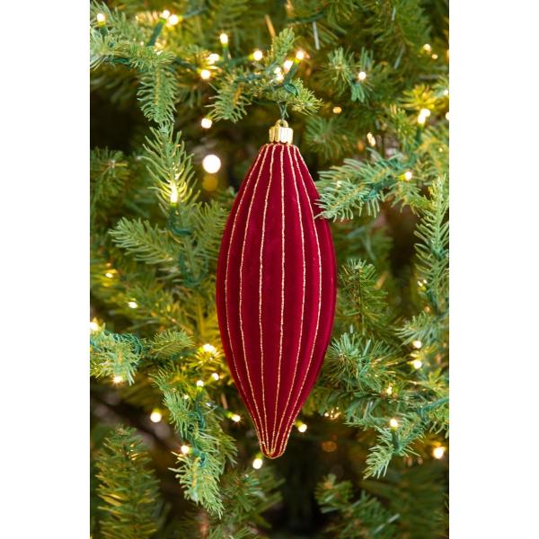 COLGANTE NAVIDEÑO DECORATIVO 20 CM RAYAS BURGUNDY VELVET