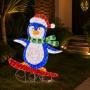 FIGURA NAVIDEÑA PINGÜINO CARAMEL DREAMS CON LUZ LED 120 CM