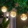 LUCES NAVIDEÑAS ESFERAS LED DECORATIVAS BLANCO CÁLIDO 1.82 M 100 FOCOS