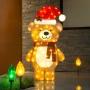 FIGURA NAVIDEÑA OSO DE PELUCHE YULETIDE MULTICOLOR CON LUZ LED 137 CM