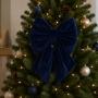 ADORNO NAVIDEÑO MOÑO POLIÉSTER 76 X 65 CM AZUL MARINO