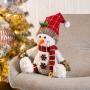 PELUCHE NAVIDEÑO MUÑECO DE NIEVE BLANCO Y ROJO 45 X 28 X 18 CM