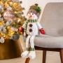 PELUCHE NAVIDEÑO MUÑECO DE NIEVE BLANCO POLIÉSTER 58 X 27 X 12 CM