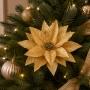 FOLLAJE NAVIDEÑO NOCHEBUENA 68 CM BRILLANTE DORADA CON BRILLOS