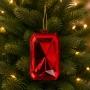 COLGANTE NAVIDEÑO GEMA RECTANGULAR 11.7 X 7 X 19.5 CM ROJO BRILLANTE