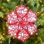 COLGANTE NAVIDEÑO COPO DE NIEVE CON ESPEJO 20 CM ROJO BRILLANTE