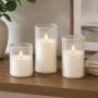 SET 3 VELAS NAVIDEÑAS LED BLANCO 15 CM