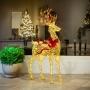FIGURA NAVIDEÑA RENO CHAMPAGNE GLOW CON LUZ LED 168 CM DORADO