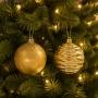 COLGANTE NAVIDEÑO 1 PIEZA 15 CM DORADO BRILLANTE 2 DISEÑOS