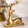 ADORNO NAVIDEÑO FIGURA RENO RESINA DORADO 67.5 CM