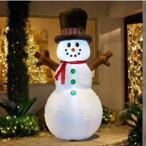 INFLABLE NAVIDEÑO MONO DE NIEVE CON LUZ LED 274 M