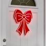 FIGURA NAVIDEÑA MOÑO ROJO CON TIRA LUZ LED BLANCA 45 CM