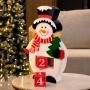 ADORNO NAVIDEÑO CALENDARIO MUÑECO DE NIEVE MADERA BLANCO 69 CM